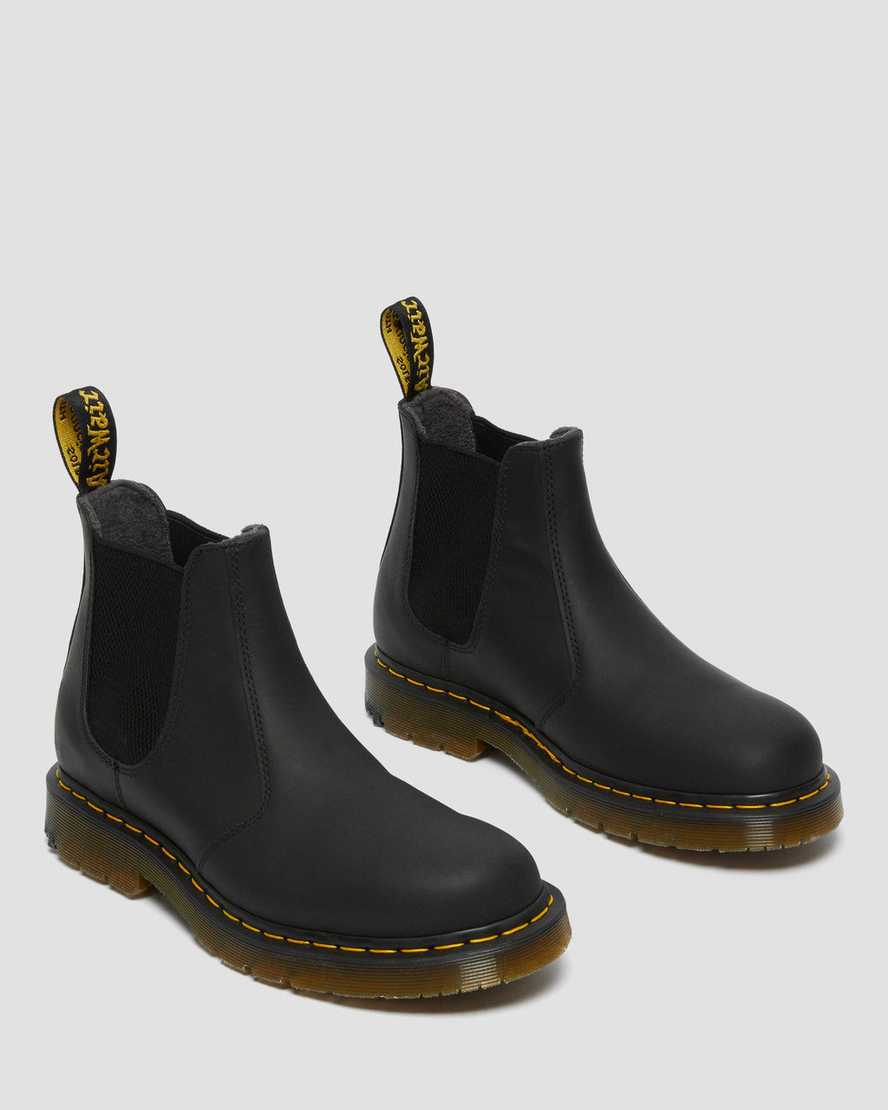 svarta dr martens 2976 dms wintergrip chelsea-stövlar för män