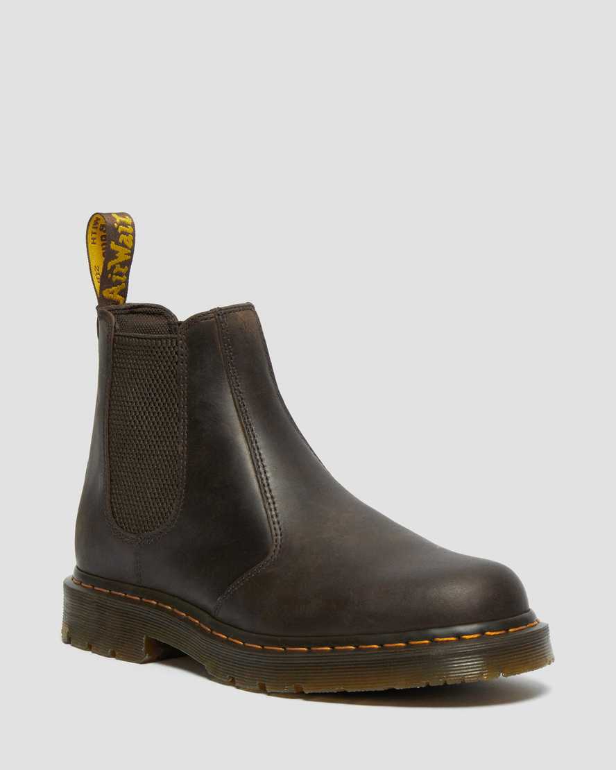 bruna dr martens 2976 halkfria chelsea-stövlar för män