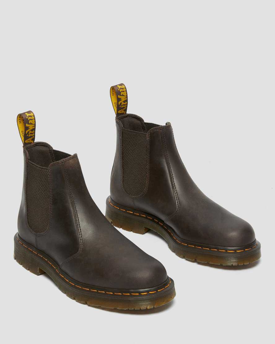 bruna dr martens 2976 halkfria chelsea-stövlar för män