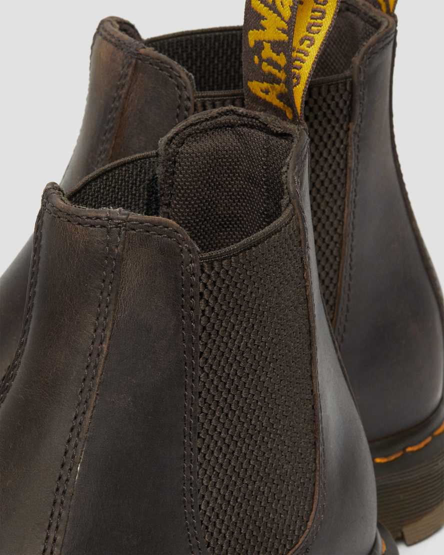 bruna dr martens 2976 halkfria chelsea-stövlar för män
