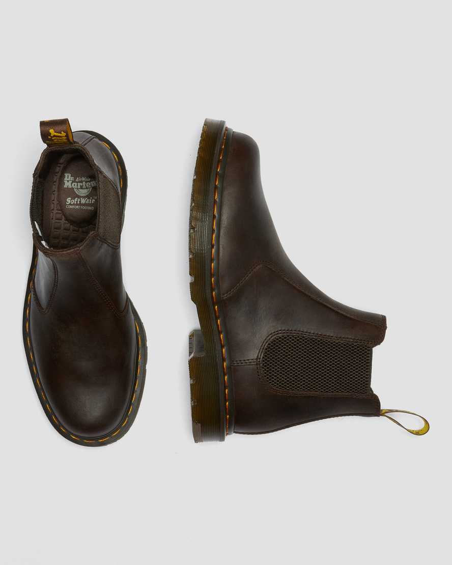 bruna dr martens 2976 halkfria chelsea-stövlar för män