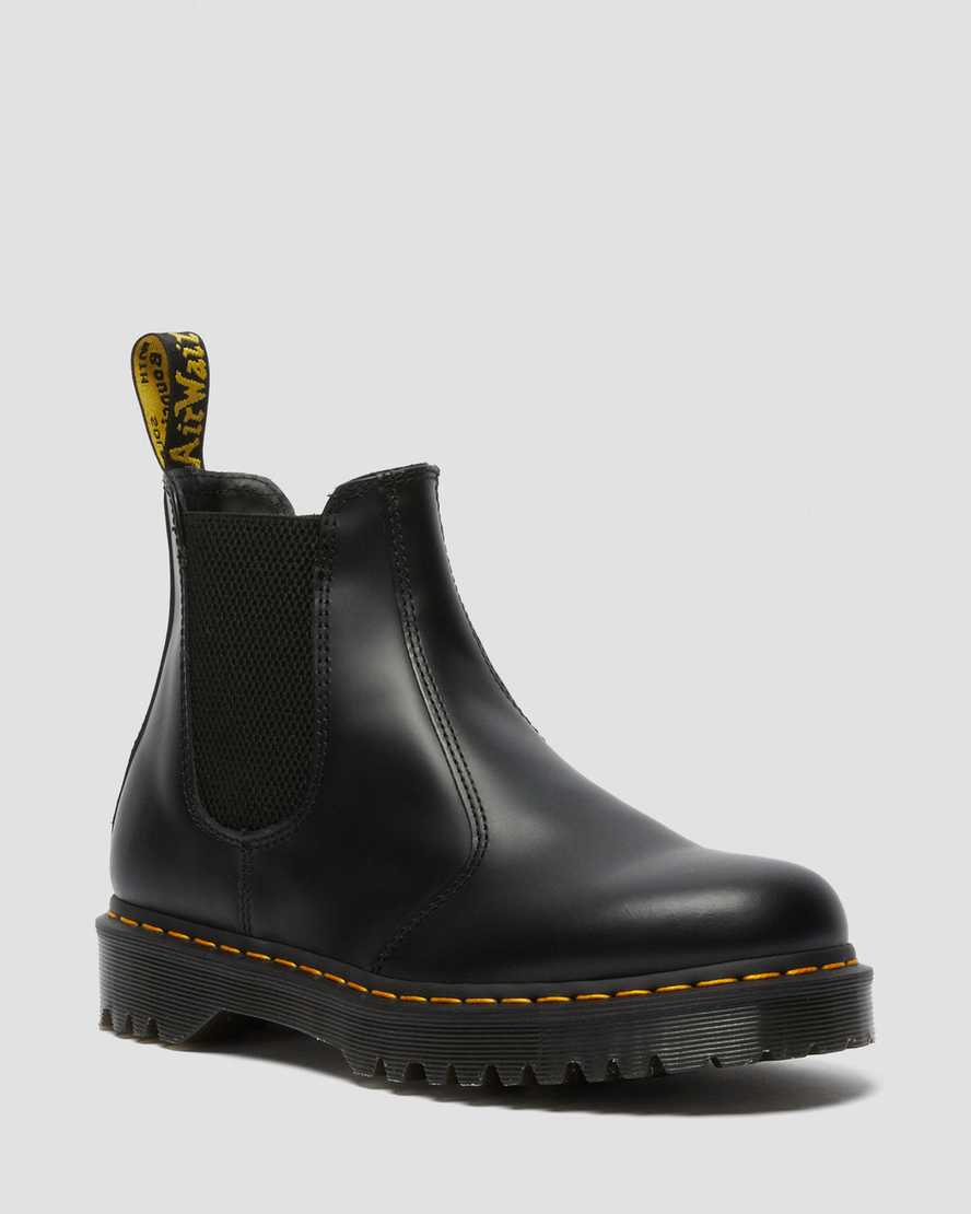 svarta dr martens 2976 bex smooth chelsea-stövlar för män