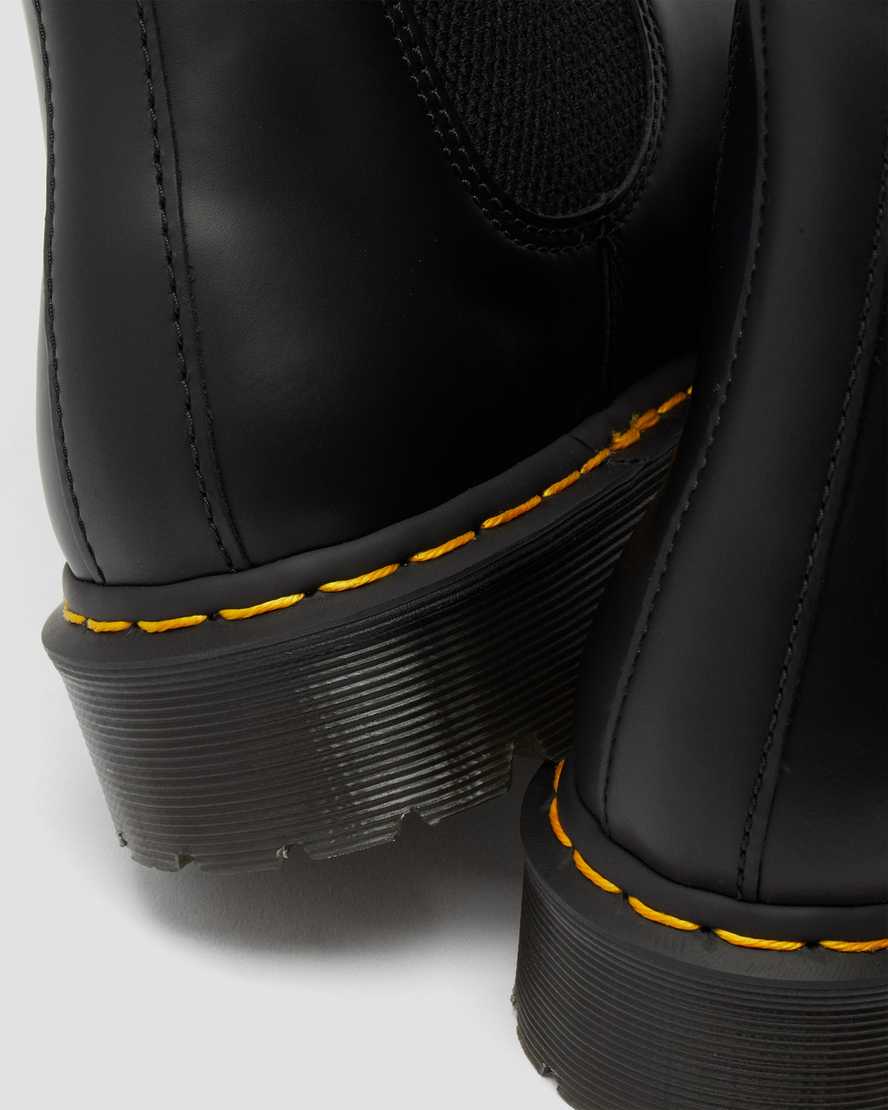 svarta dr martens 2976 bex smooth chelsea-stövlar för män