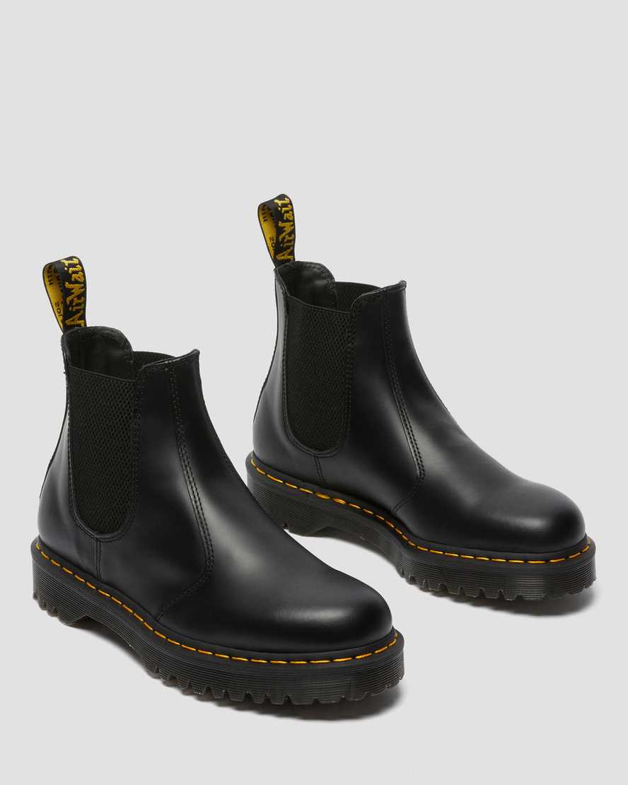 svarta dr martens 2976 bex smooth chelsea-stövlar för män