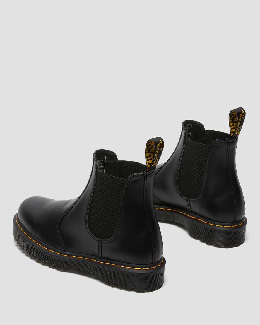svarta dr martens 2976 bex smooth chelsea-stövlar för män