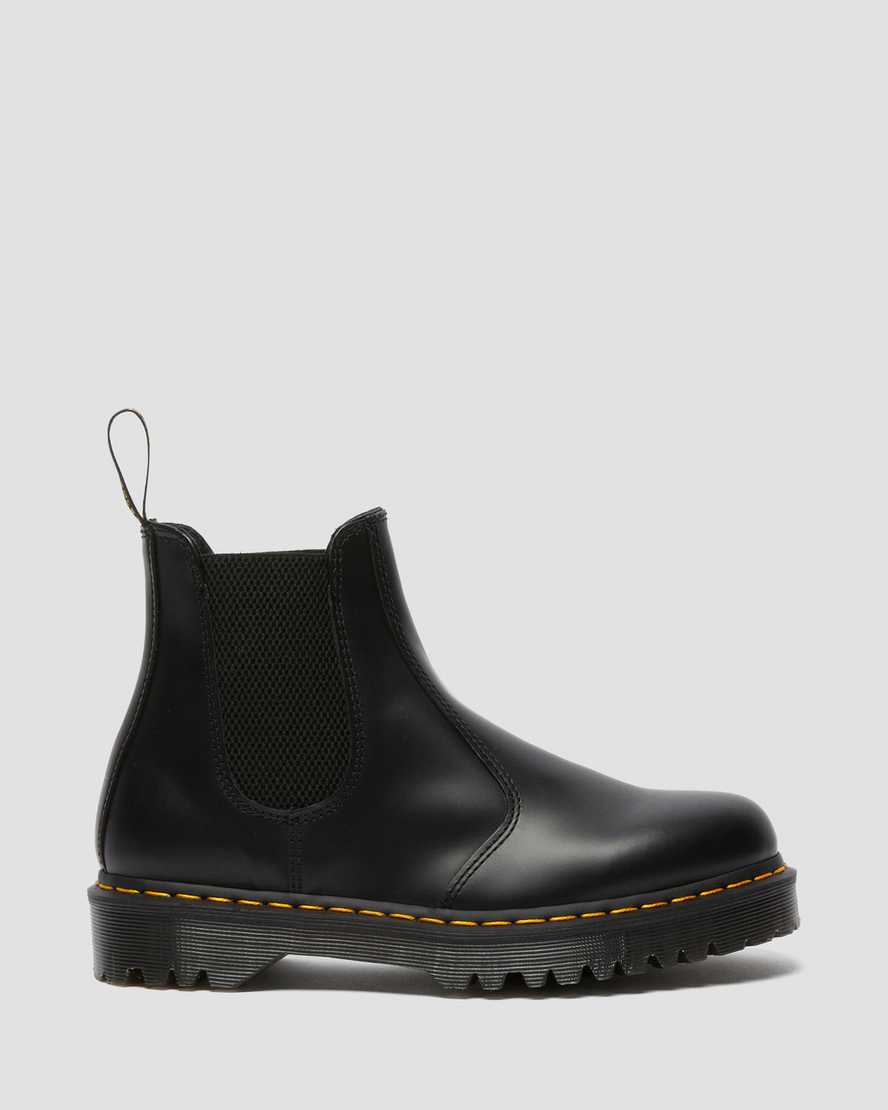 svarta dr martens 2976 bex smooth chelsea-stövlar för män