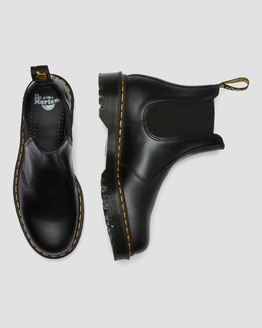 svarta dr martens 2976 bex smooth chelsea-stövlar för män