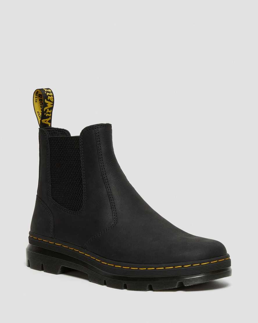 svarta dr martens 2976 casual chelsea-stövlar för män