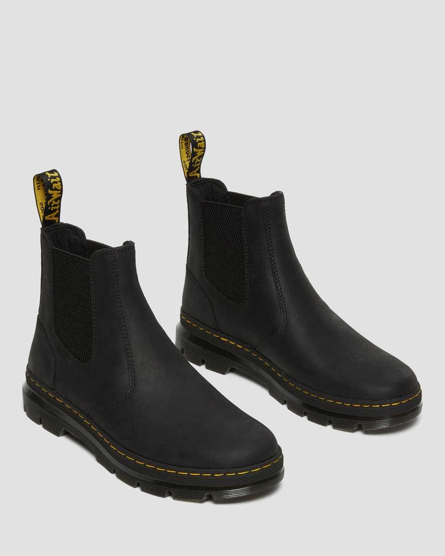 svarta dr martens 2976 casual chelsea-stövlar för män