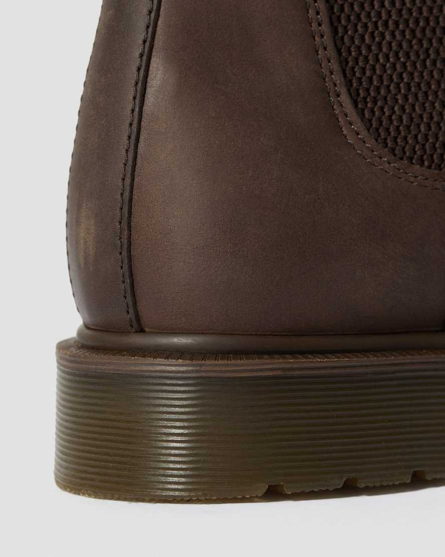 bruna dr martens 2976 crazy horse chelsea-stövlar för män