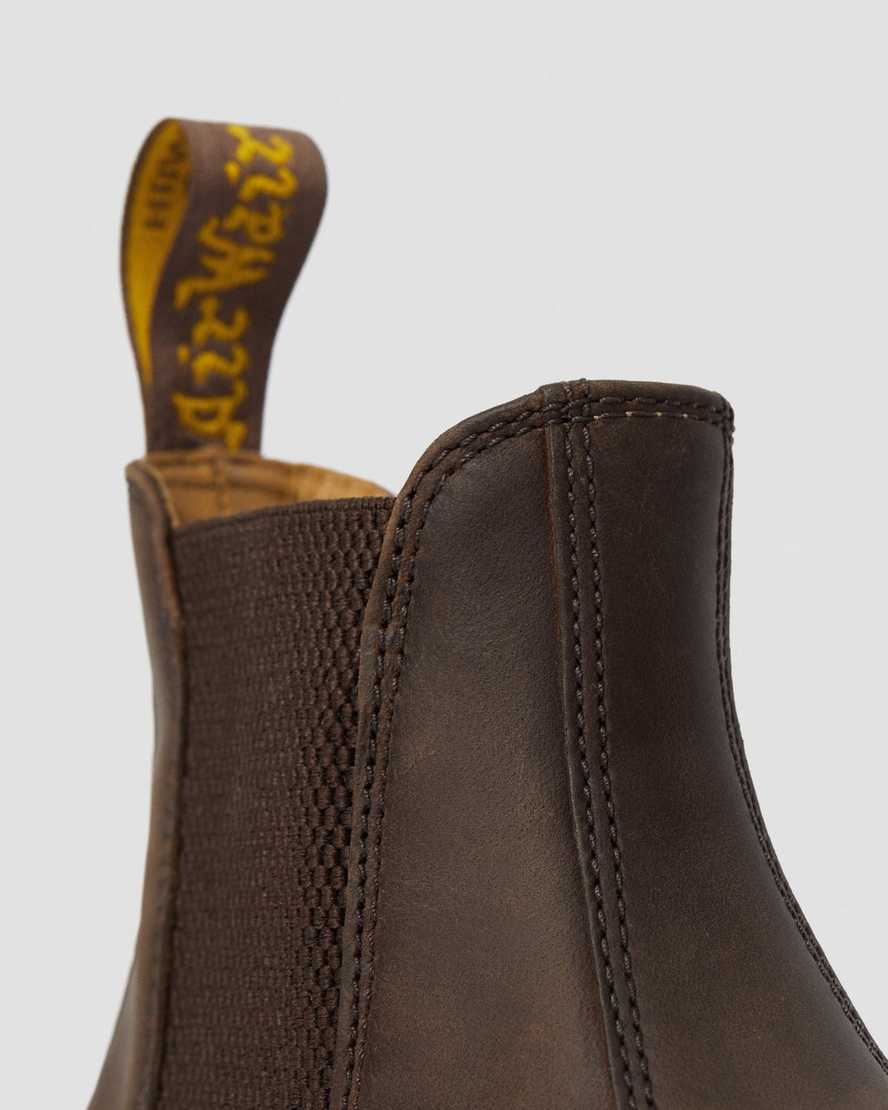 bruna dr martens 2976 crazy horse chelsea-stövlar för män