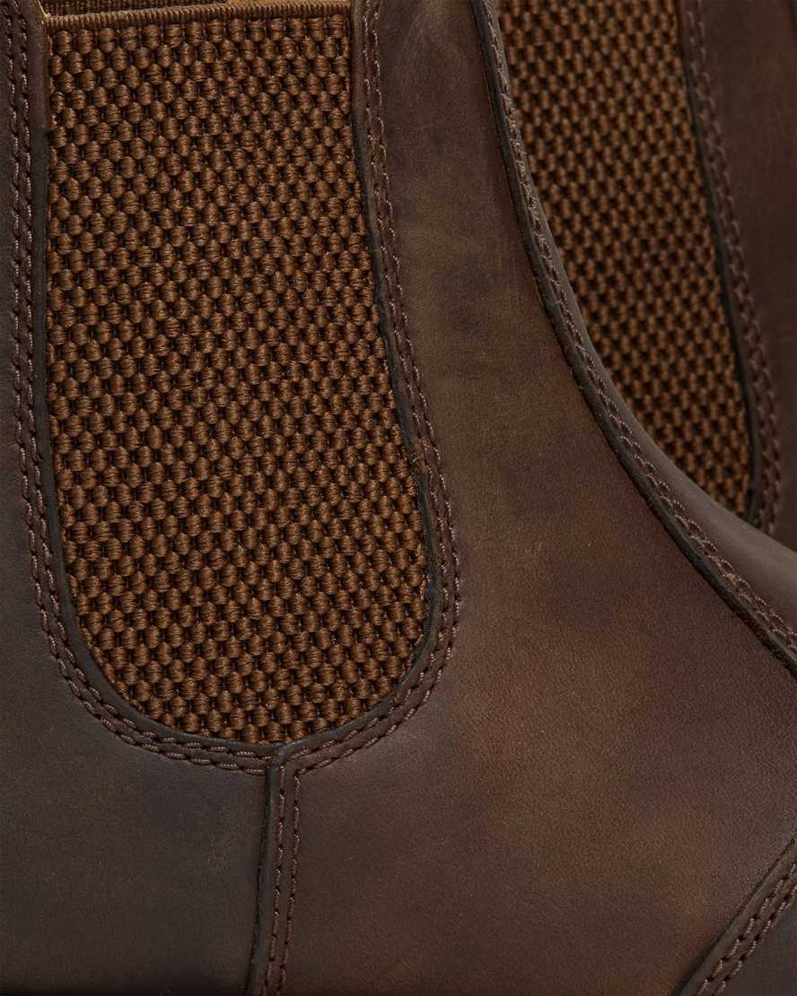 bruna dr martens 2976 crazy horse chelsea-stövlar för män