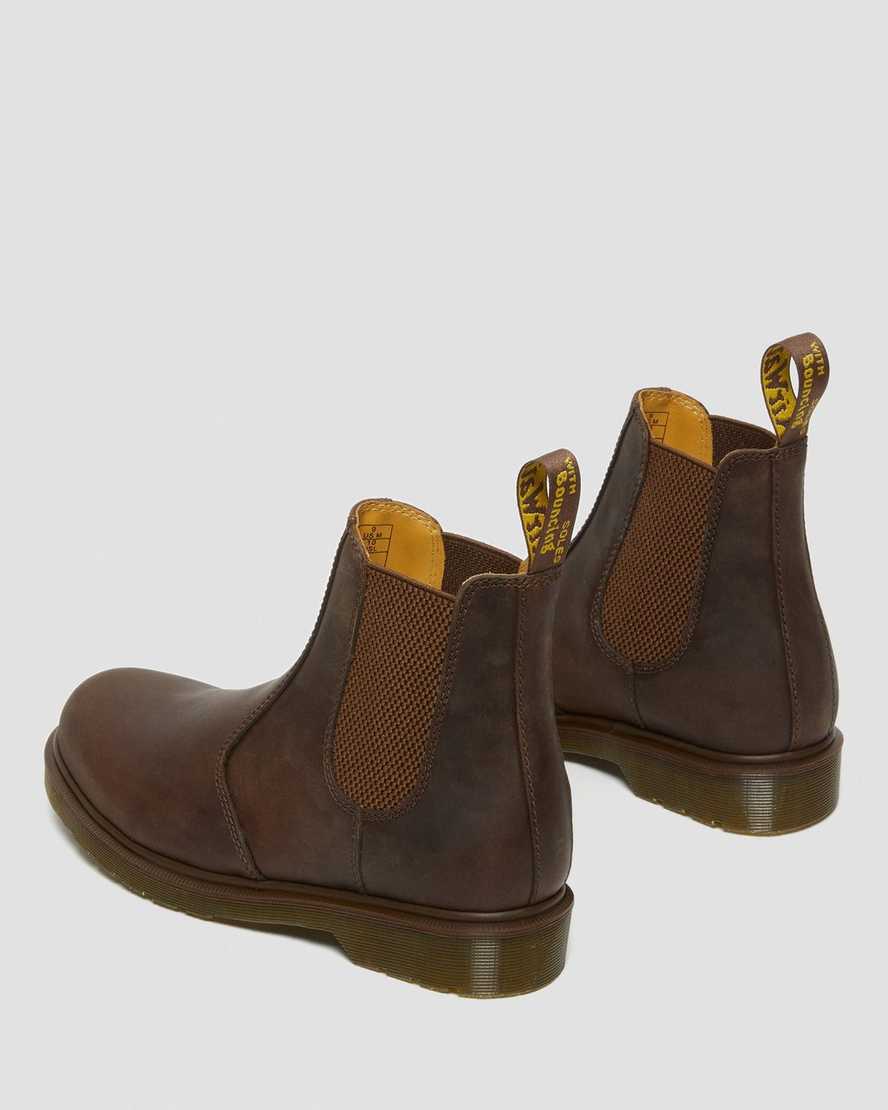 bruna dr martens 2976 crazy horse chelsea-stövlar för män