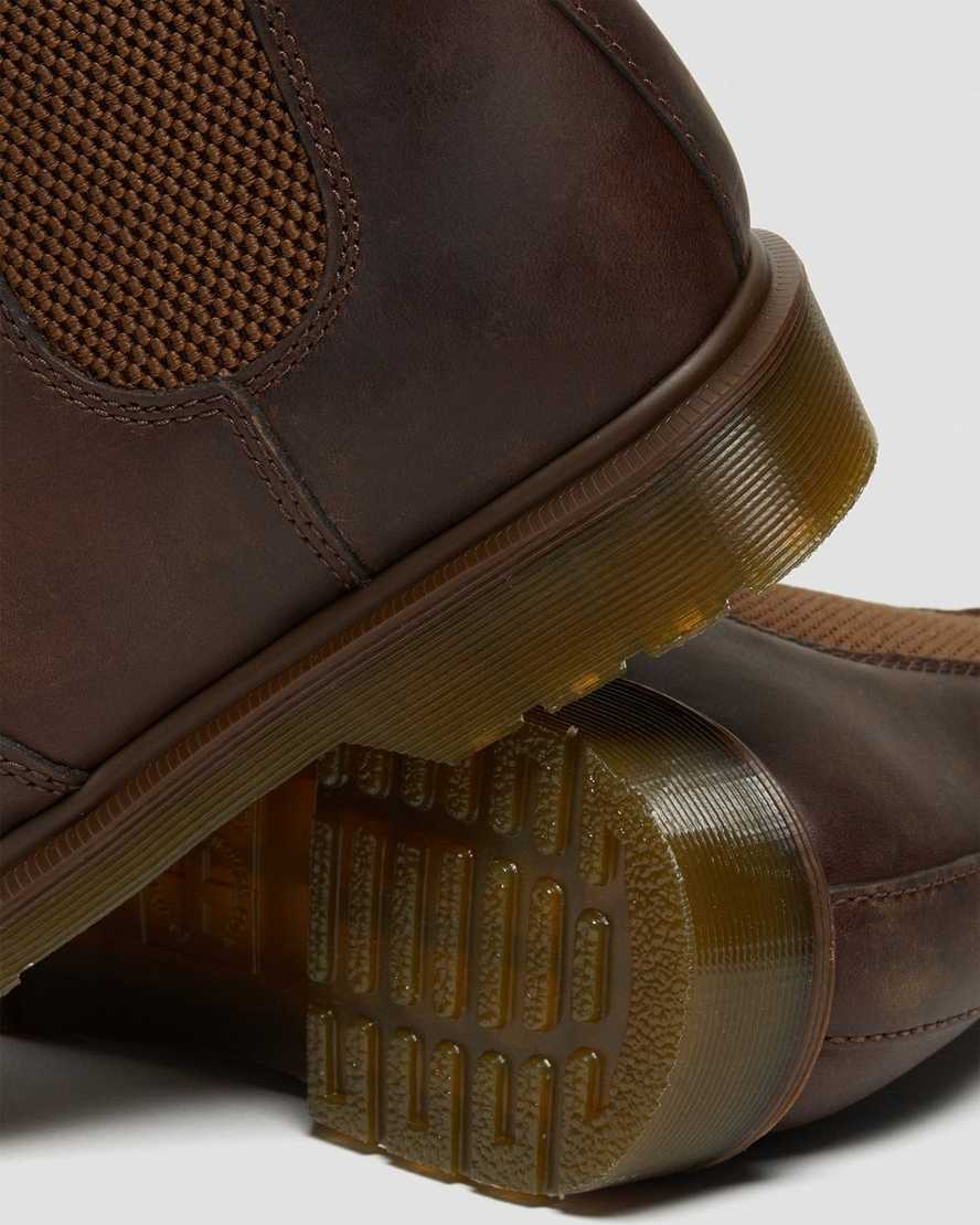 bruna dr martens 2976 crazy horse chelsea-stövlar för män