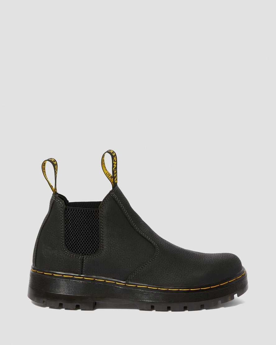 svarta dr martens hardie work chelsea-stövlar för män
