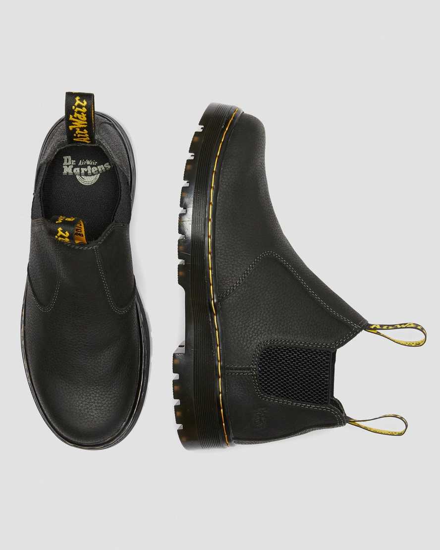 svarta dr martens hardie work chelsea-stövlar för män