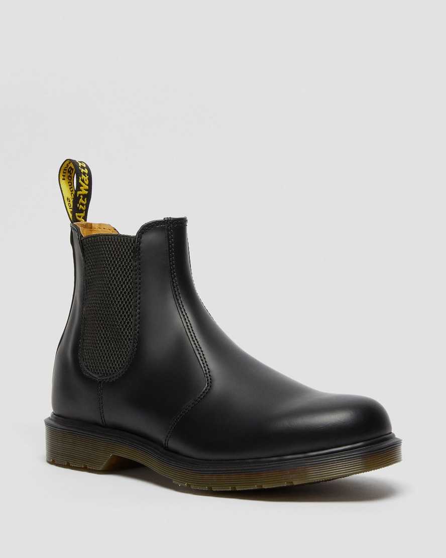 svarta dr martens 2976 smooth chelsea-stövlar för män