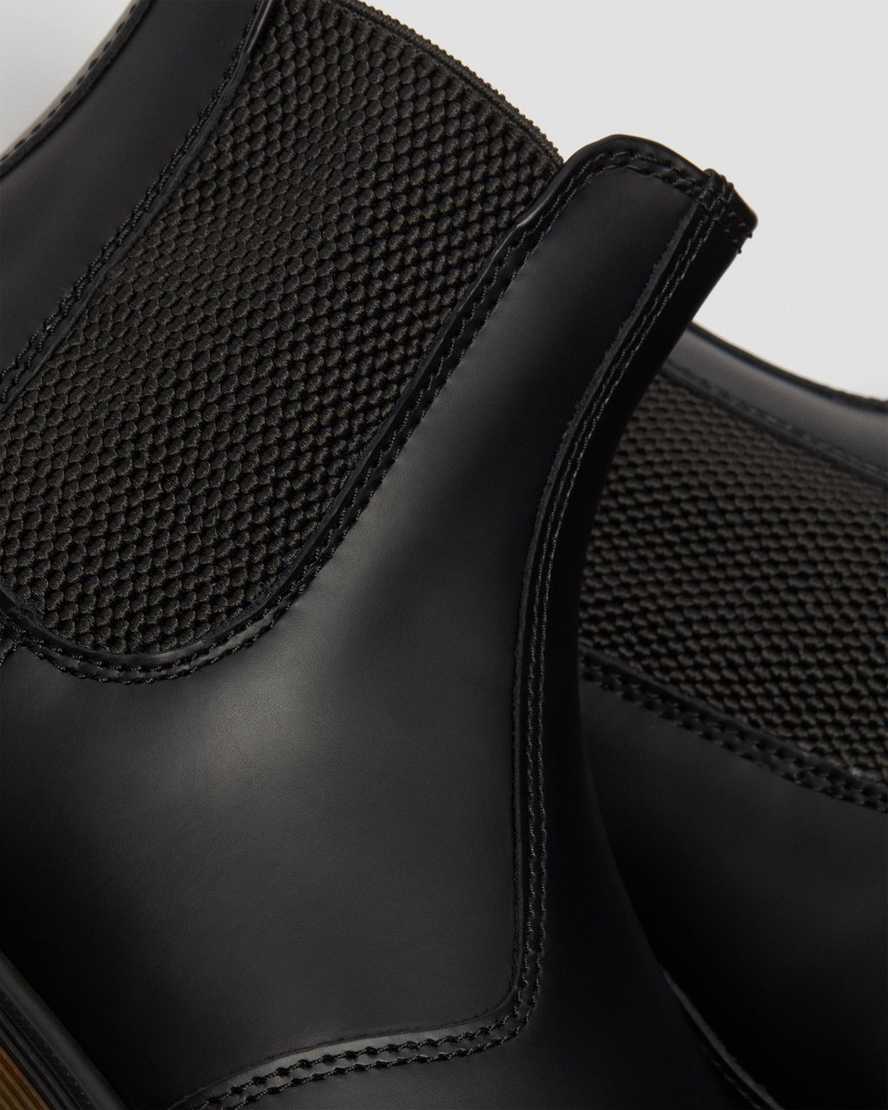 svarta dr martens 2976 smooth chelsea-stövlar för män