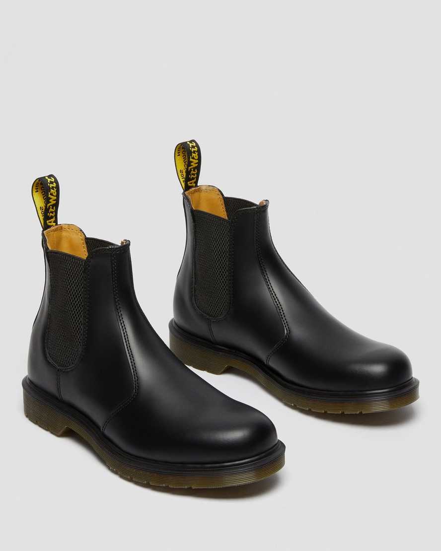 svarta dr martens 2976 smooth chelsea-stövlar för män