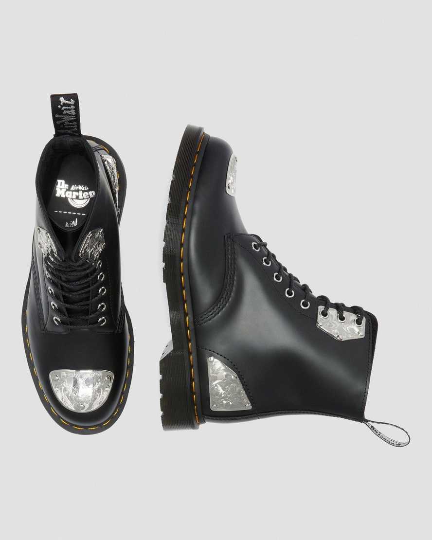 svarta dr martens king nerd 1460 herrstövlar med snörning