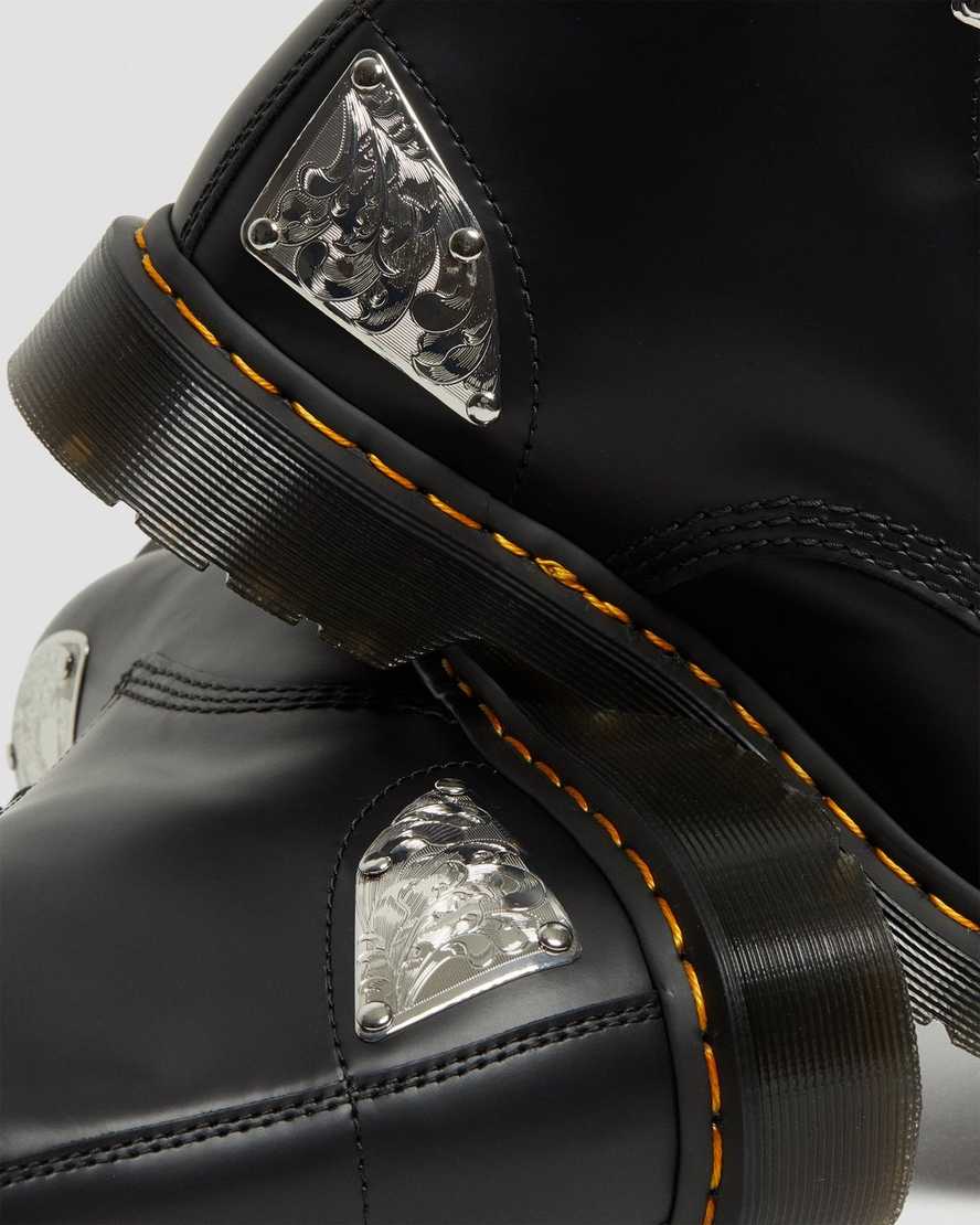 svarta dr martens king nerd 1460 herrstövlar med snörning