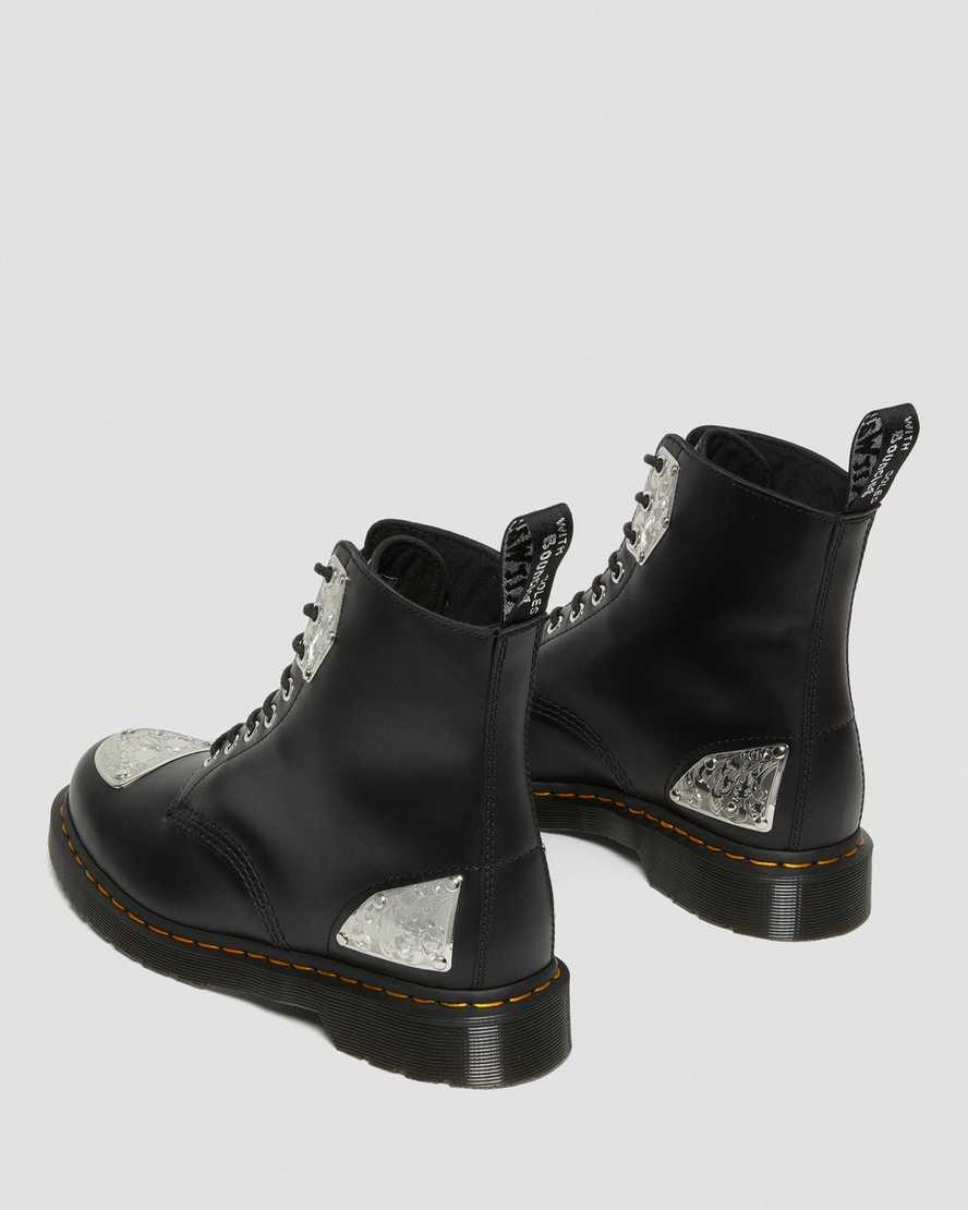 svarta dr martens king nerd 1460 herrstövlar med snörning