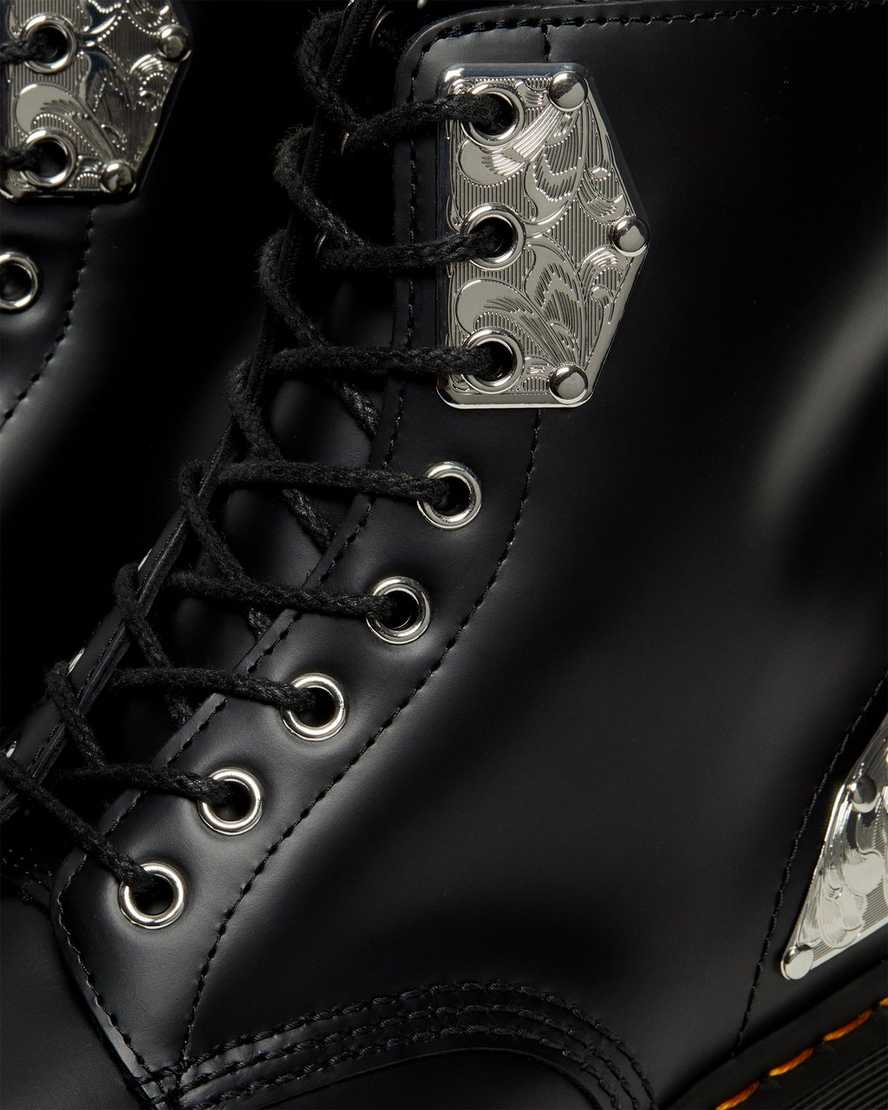 svarta dr martens king nerd 1460 herrstövlar med snörning