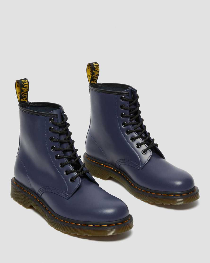 blå dr martens 1460 smooth herrstövlar med snörning