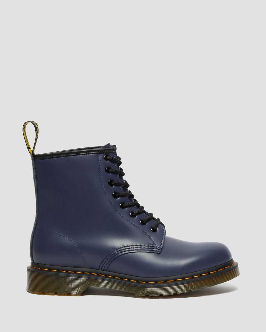 blå dr martens 1460 smooth herrstövlar med snörning