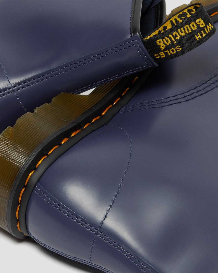 blå dr martens 1460 smooth herrstövlar med snörning