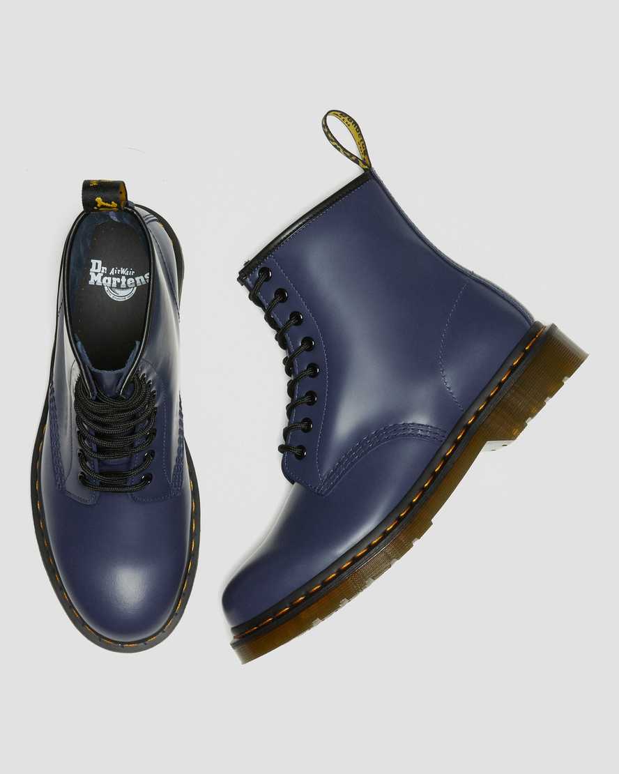 blå dr martens 1460 smooth herrstövlar med snörning