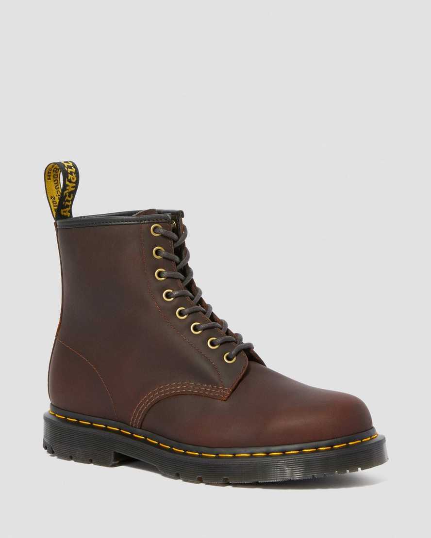 mörkbruna dr martens 1460 dms wintergrip herrstövlar med snörning