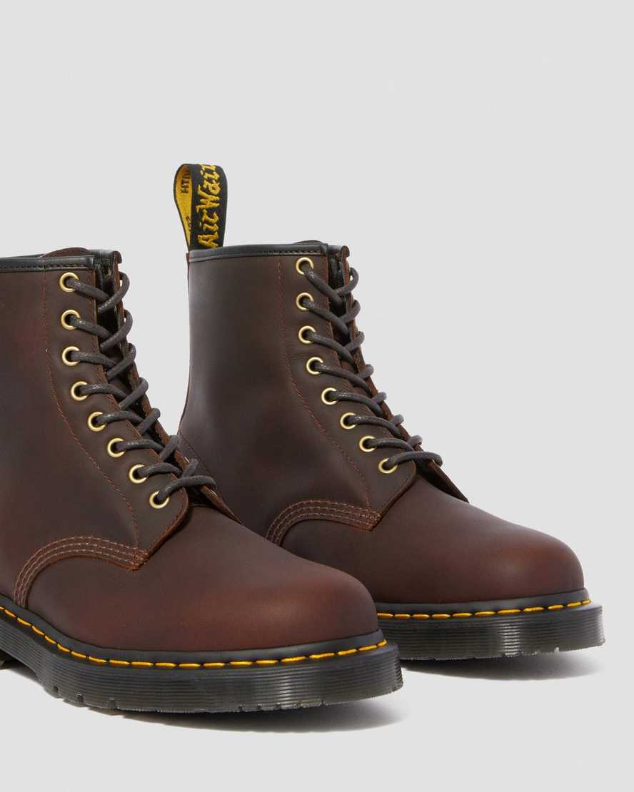 mörkbruna dr martens 1460 dms wintergrip herrstövlar med snörning