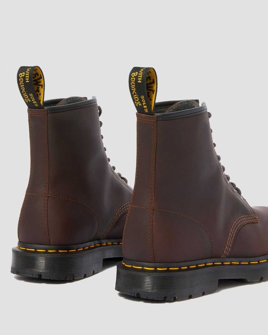 mörkbruna dr martens 1460 dms wintergrip herrstövlar med snörning