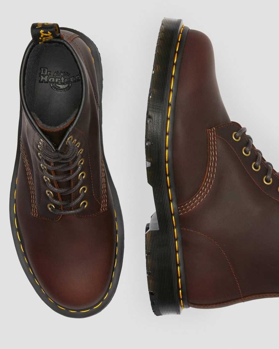 mörkbruna dr martens 1460 dms wintergrip herrstövlar med snörning