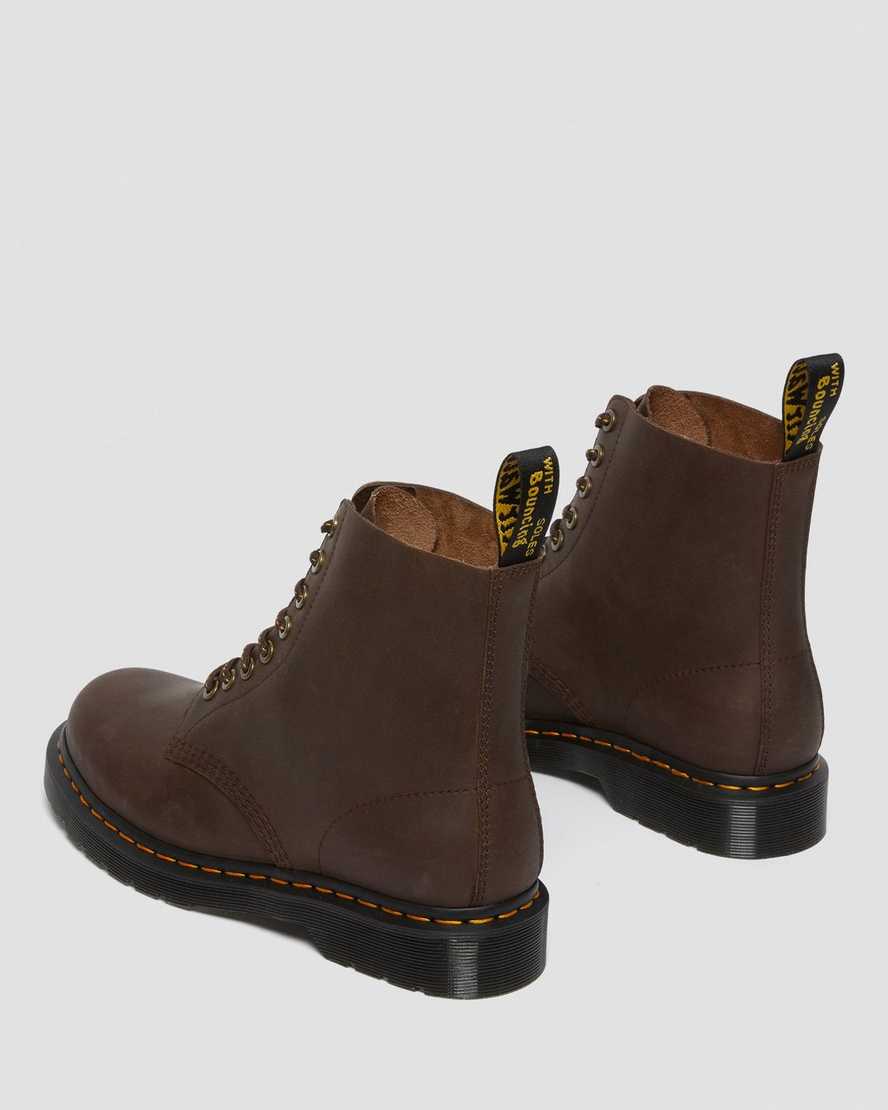 mörkbruna dr martens 1460 pascal herrstövlar med snörning