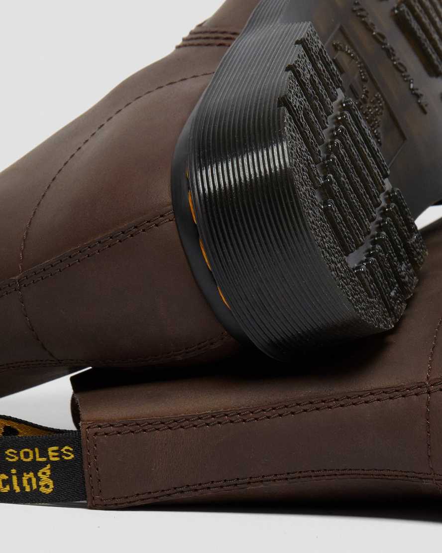 mörkbruna dr martens 1460 pascal herrstövlar med snörning