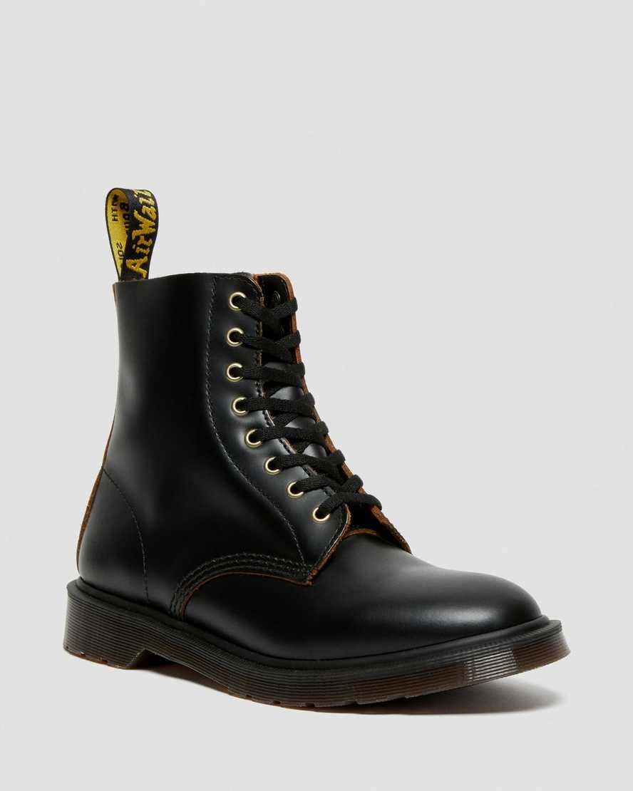 svarta dr martens 1460 vintage smooth herrstövlar med snörning