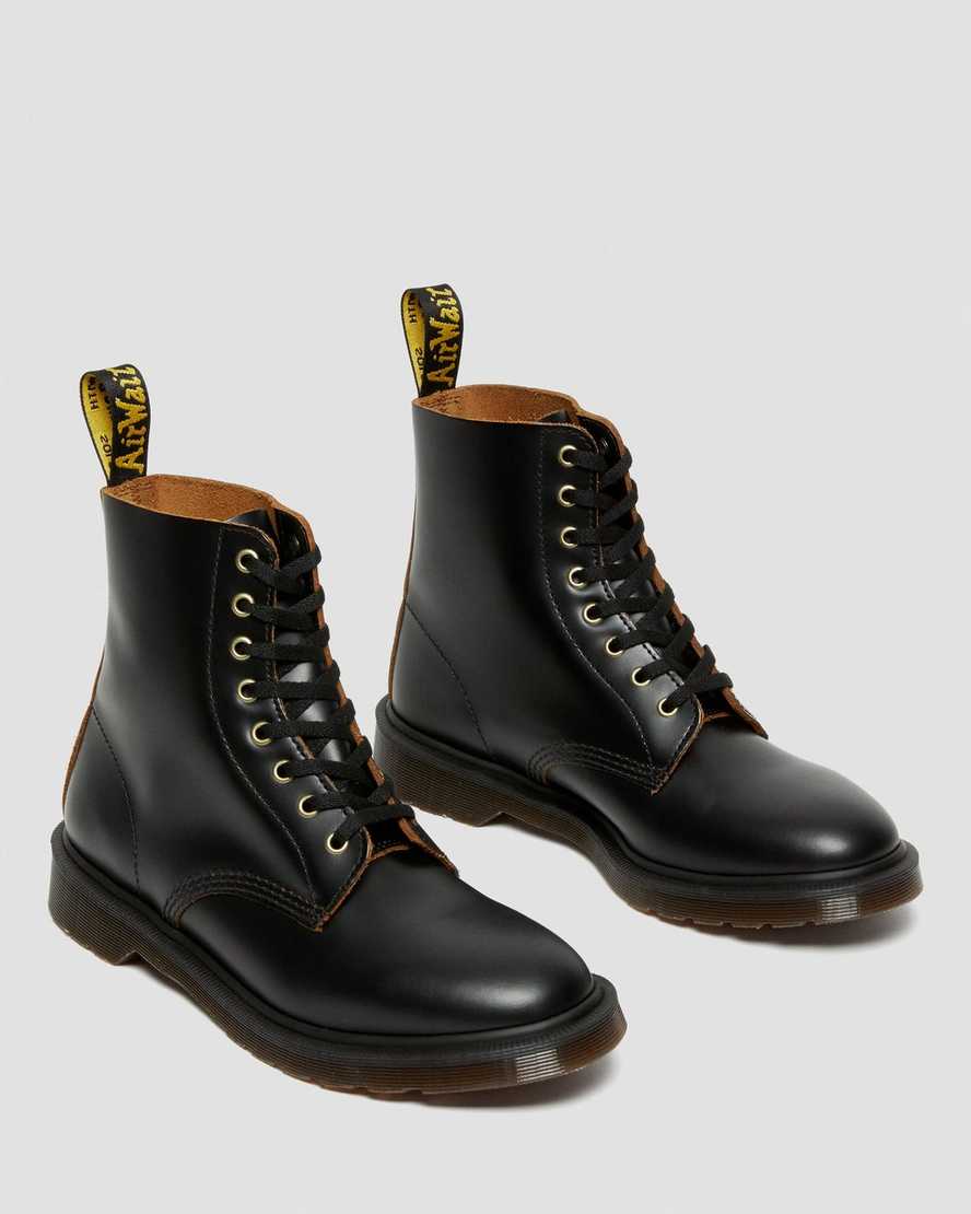 svarta dr martens 1460 vintage smooth herrstövlar med snörning