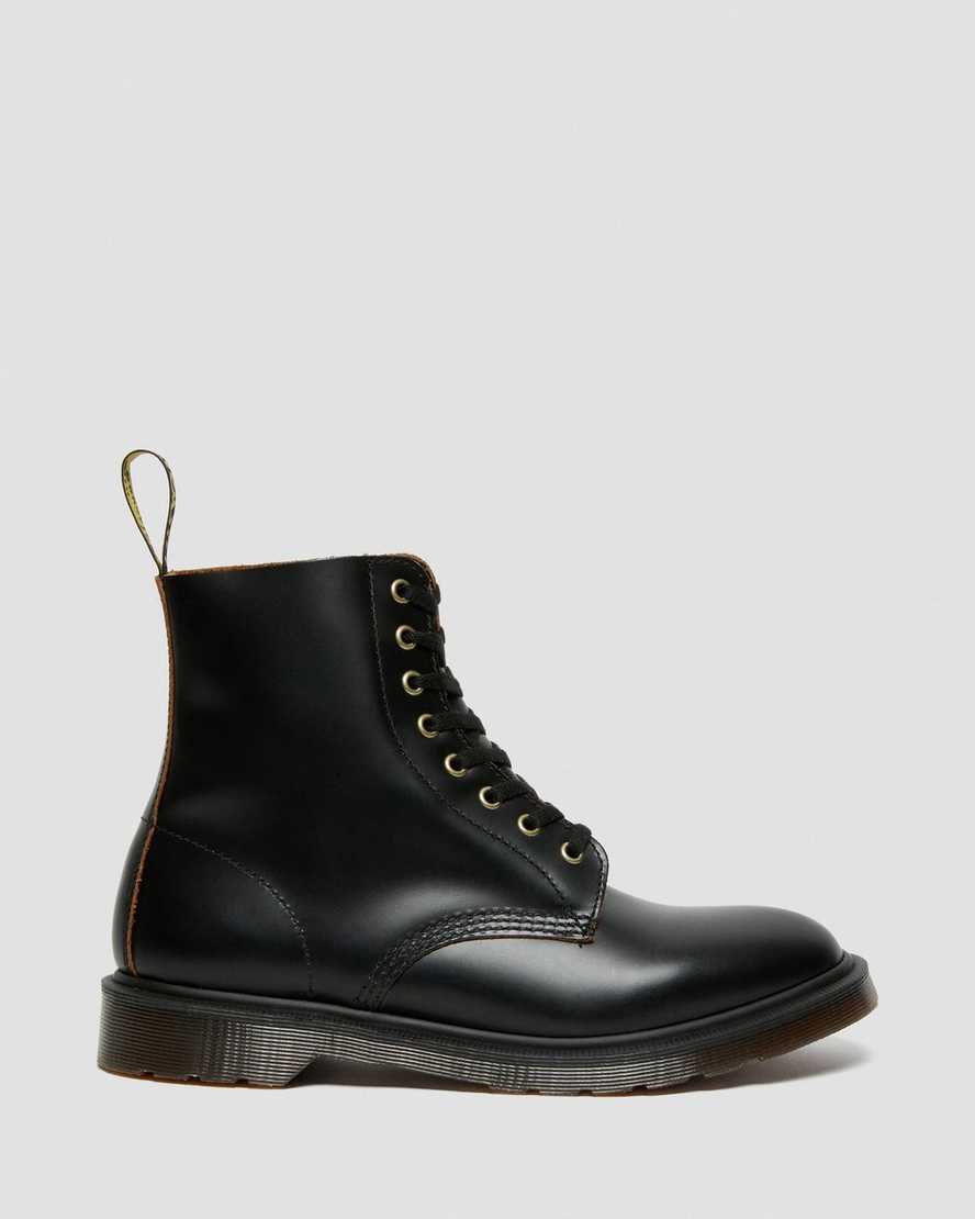 svarta dr martens 1460 vintage smooth herrstövlar med snörning