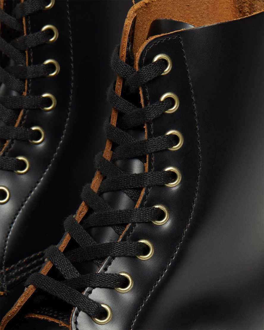 svarta dr martens 1460 vintage smooth herrstövlar med snörning