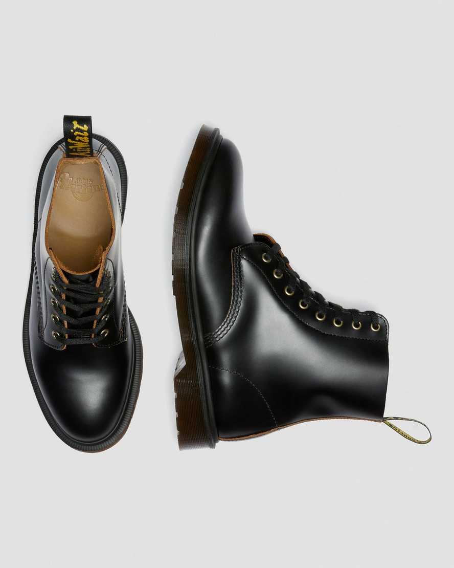 svarta dr martens 1460 vintage smooth herrstövlar med snörning