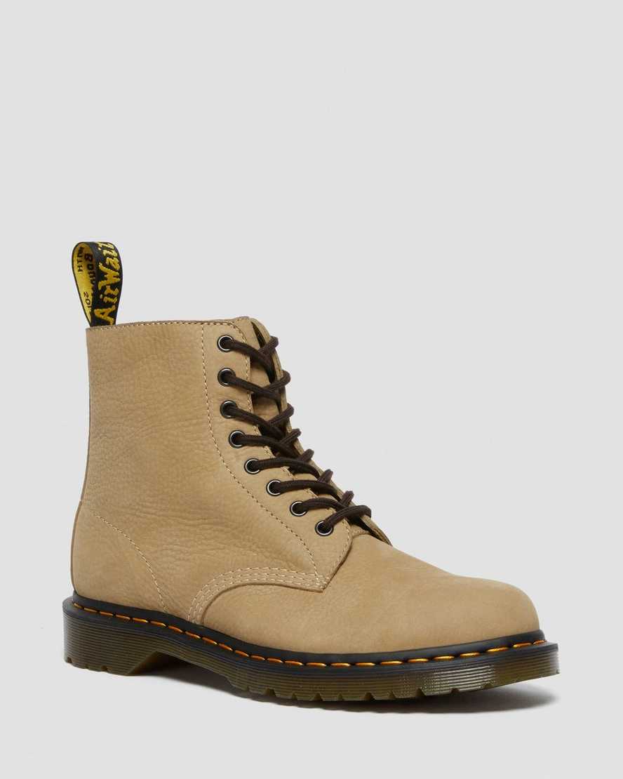 bruna dr martens 1460 pascal herrstövlar med snörning