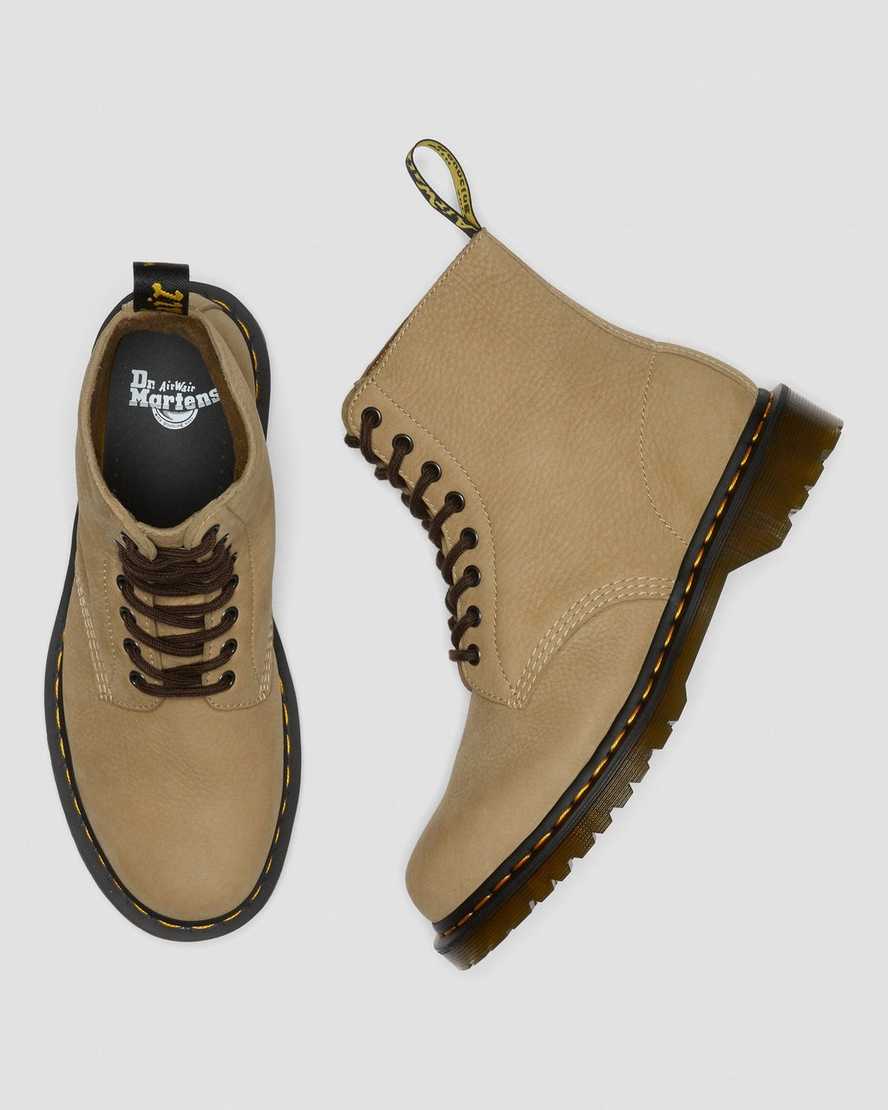 bruna dr martens 1460 pascal herrstövlar med snörning