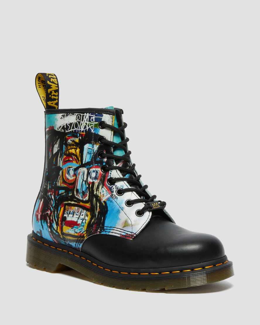 svarta dr martens 1460 basquiat herrstövlar med snörning