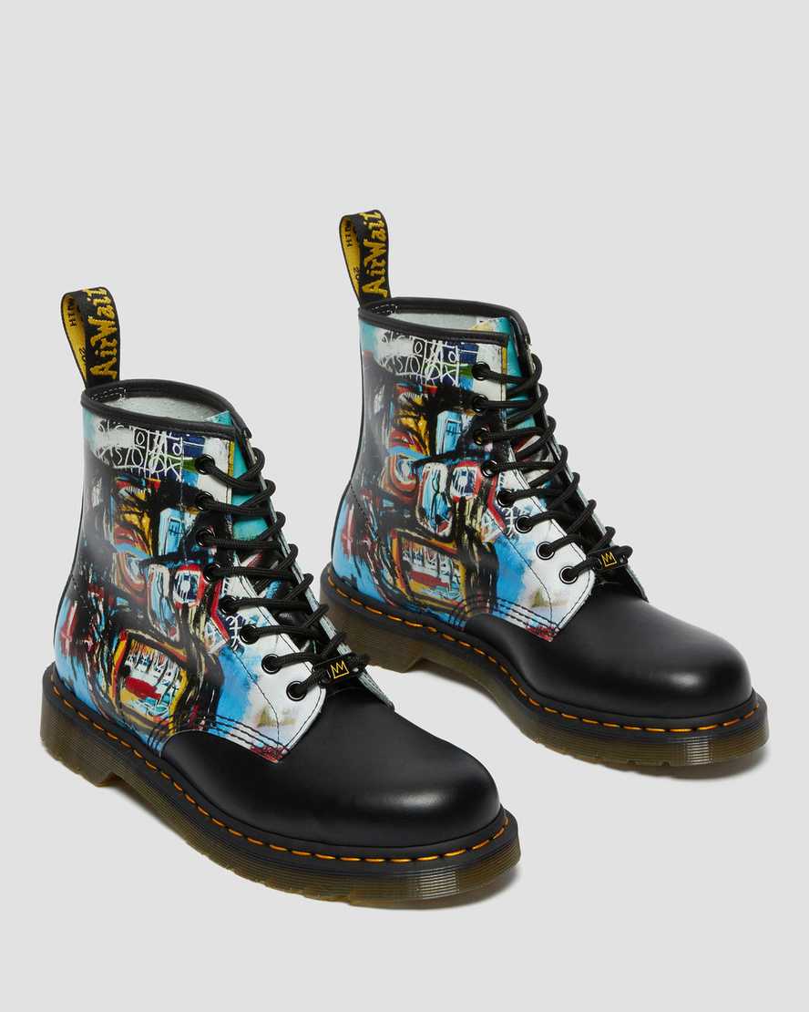 svarta dr martens 1460 basquiat herrstövlar med snörning