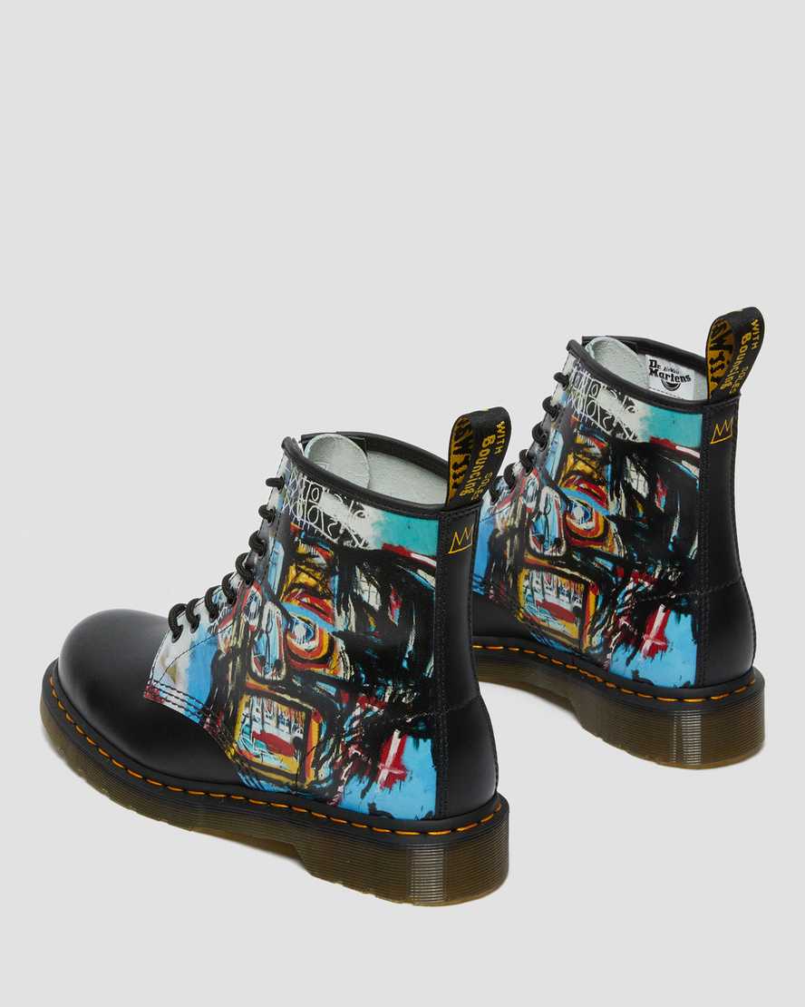 svarta dr martens 1460 basquiat herrstövlar med snörning