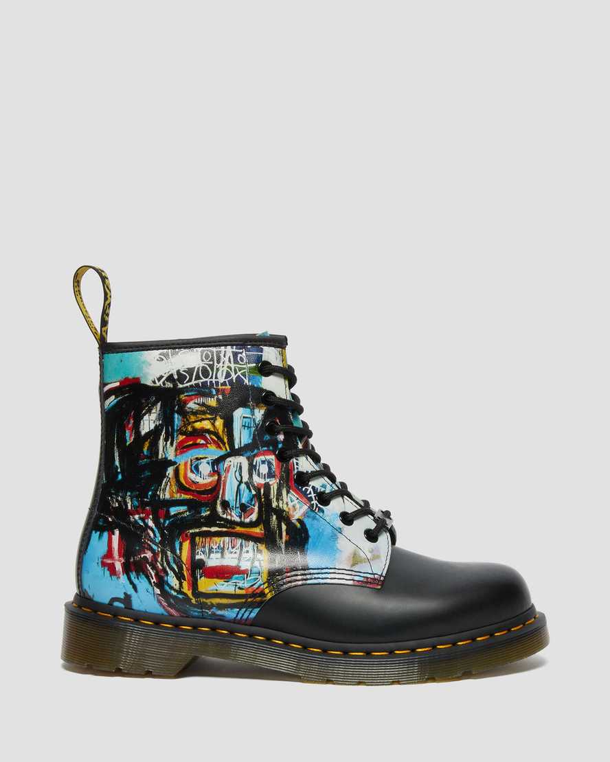 svarta dr martens 1460 basquiat herrstövlar med snörning