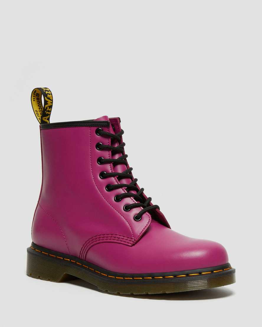 rosa dr martens 1460 smooth herrstövlar med snörning