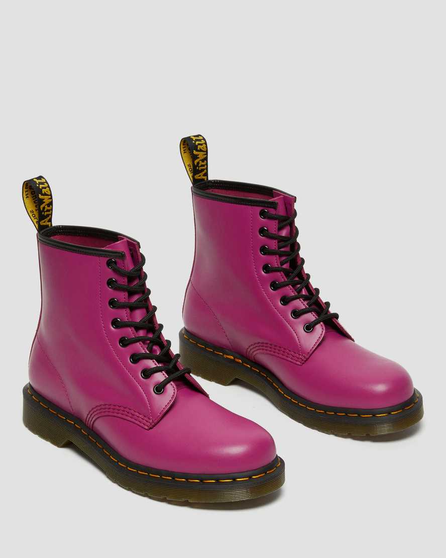 rosa dr martens 1460 smooth herrstövlar med snörning